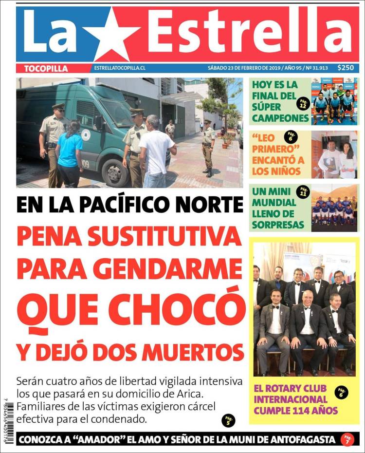 Portada de La Estrella de Tocopilla (Chile)