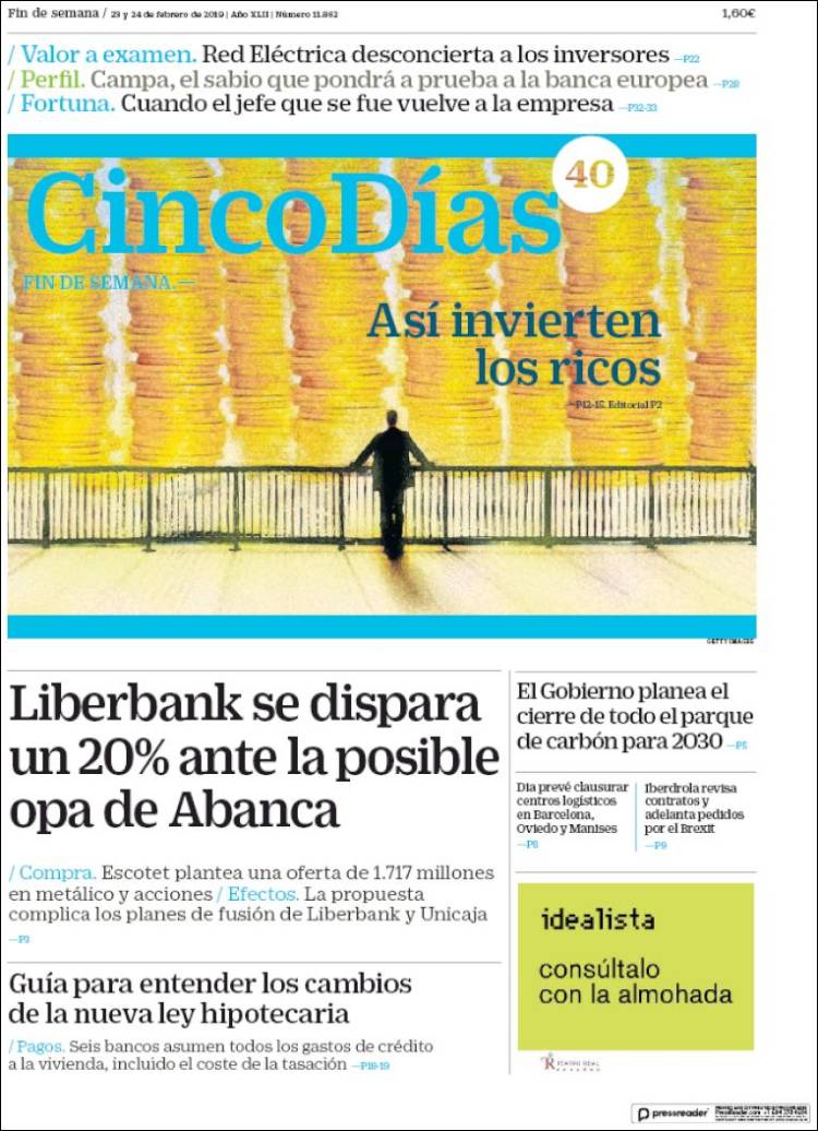 Portada de Cinco Días (Espa&ntilde;a)