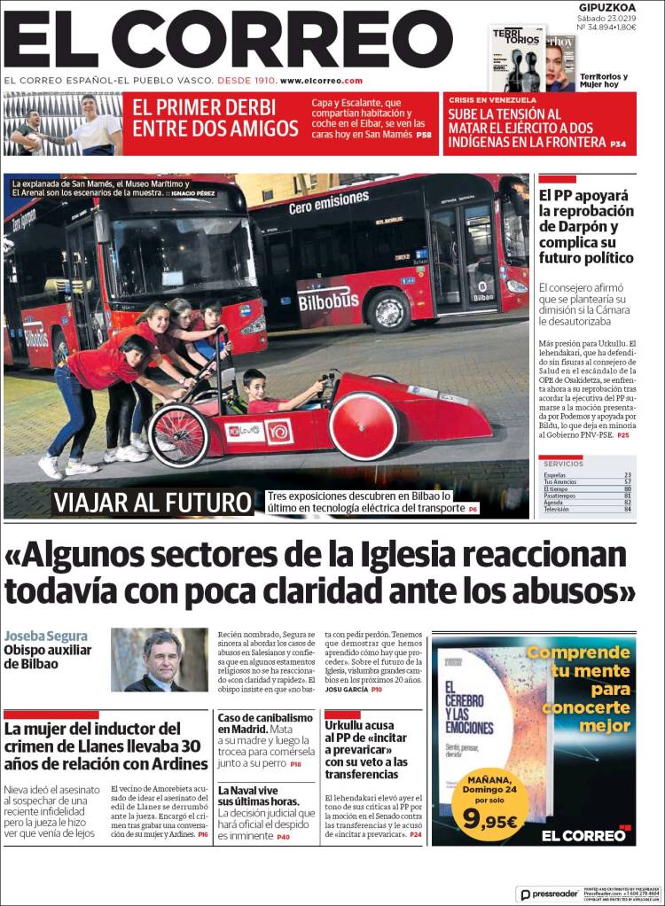 Portada de El Correo - Guipuzcoa (Espa&ntilde;a)
