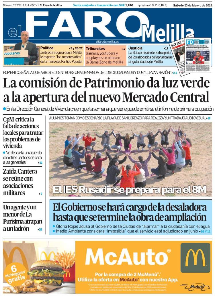 Portada de El Faro de Melilla (Espa&ntilde;a)