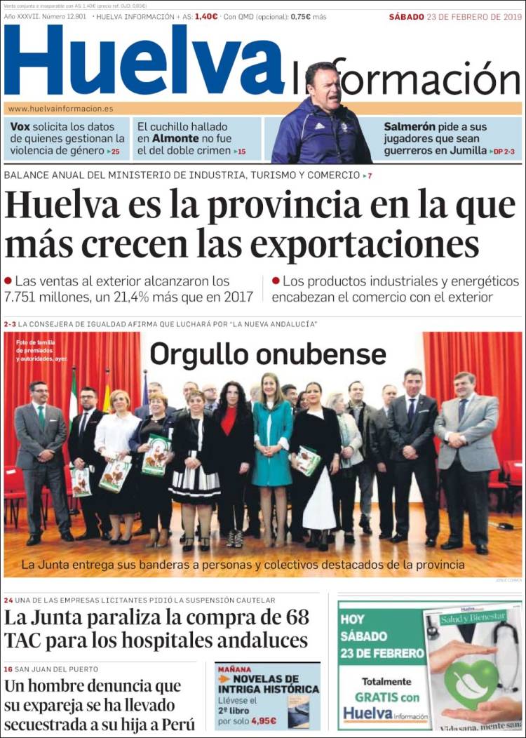 Portada de Huelva Información (Espa&ntilde;a)