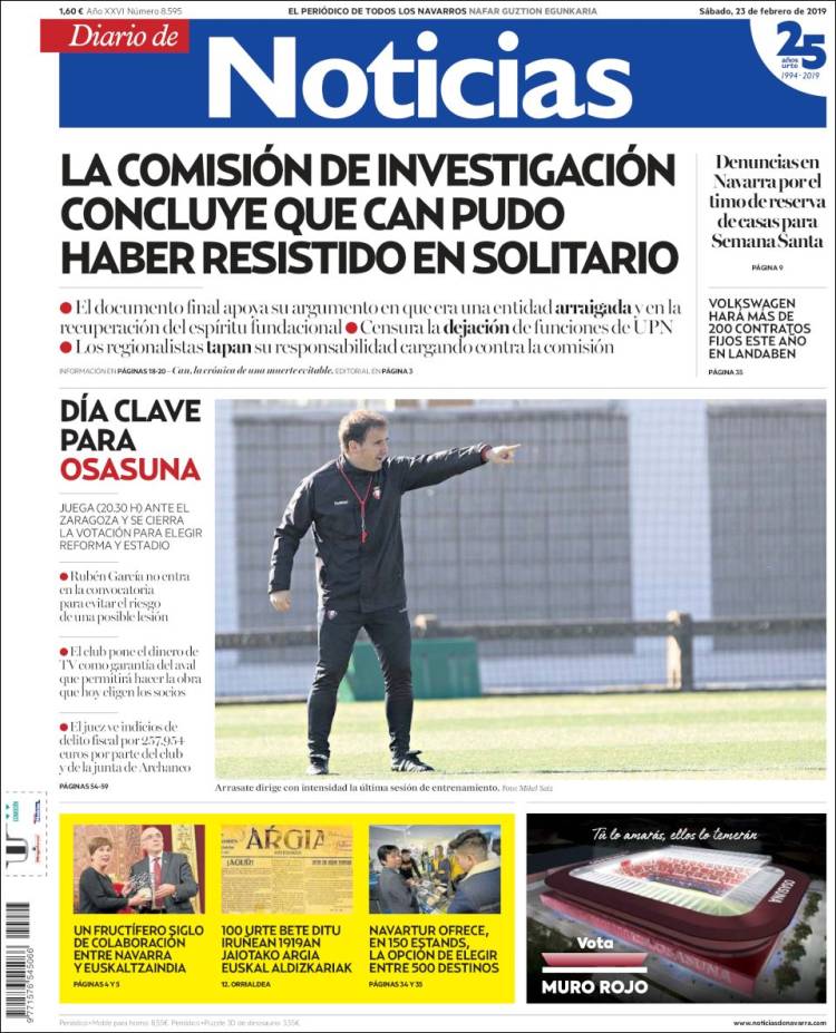 Portada de Noticias de Navarra (Espa&ntilde;a)