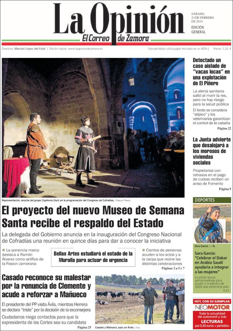 Portada de La Opinión - El Correo de Zamora (Espa&ntilde;a)