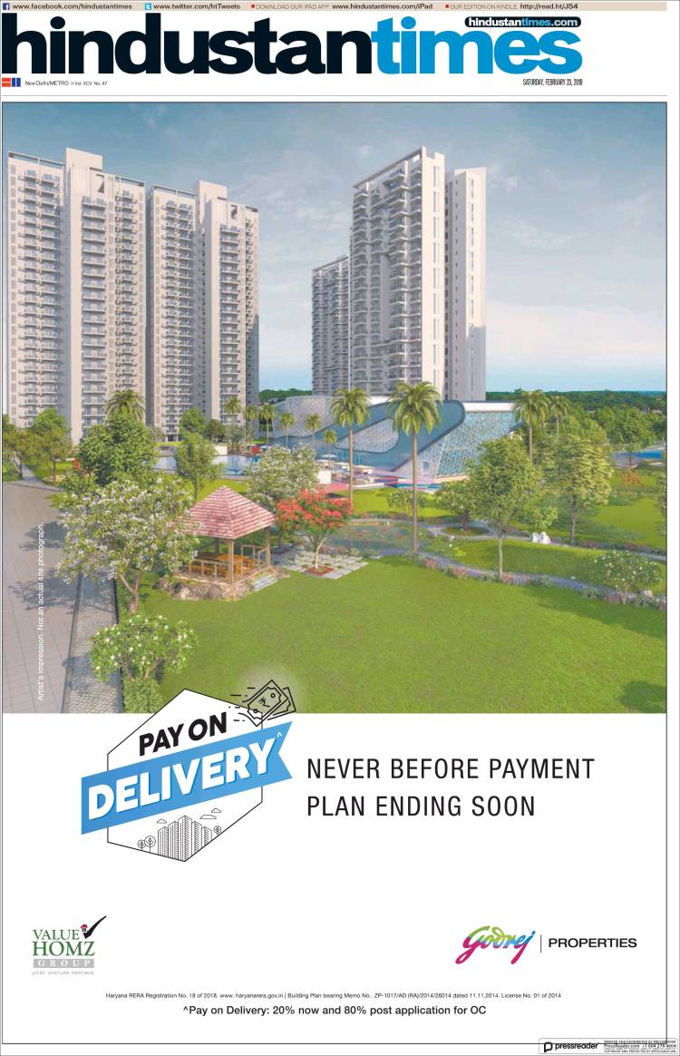 Portada de Hindustan Times (India)