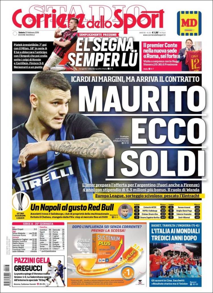 Portada de Corriere dello Sport (Italia)