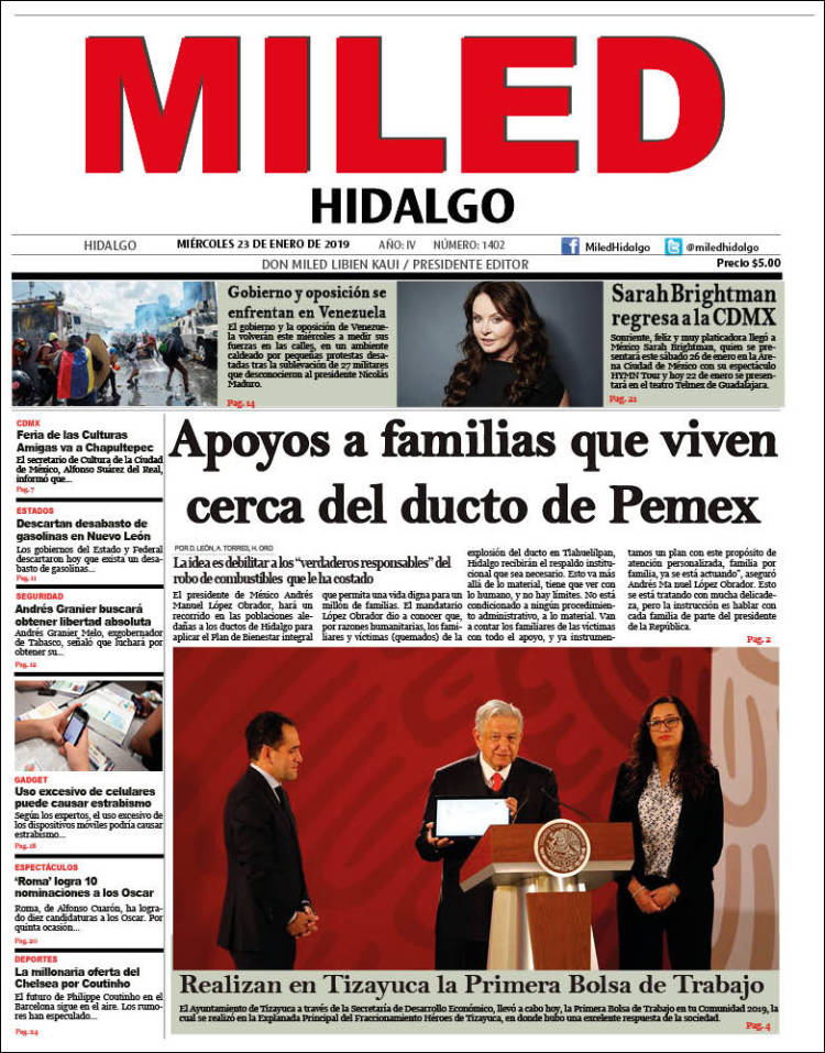 Portada de Miled - Hidalgo (M&eacute;xico)