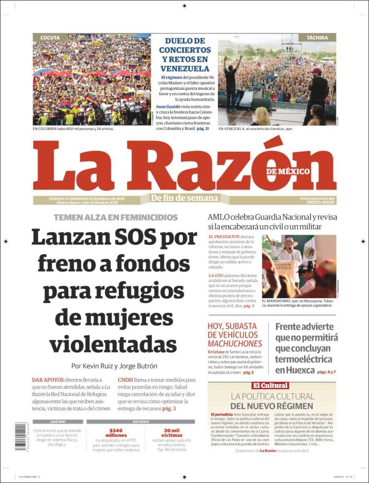 Portada de La Razón (M&eacute;xico)