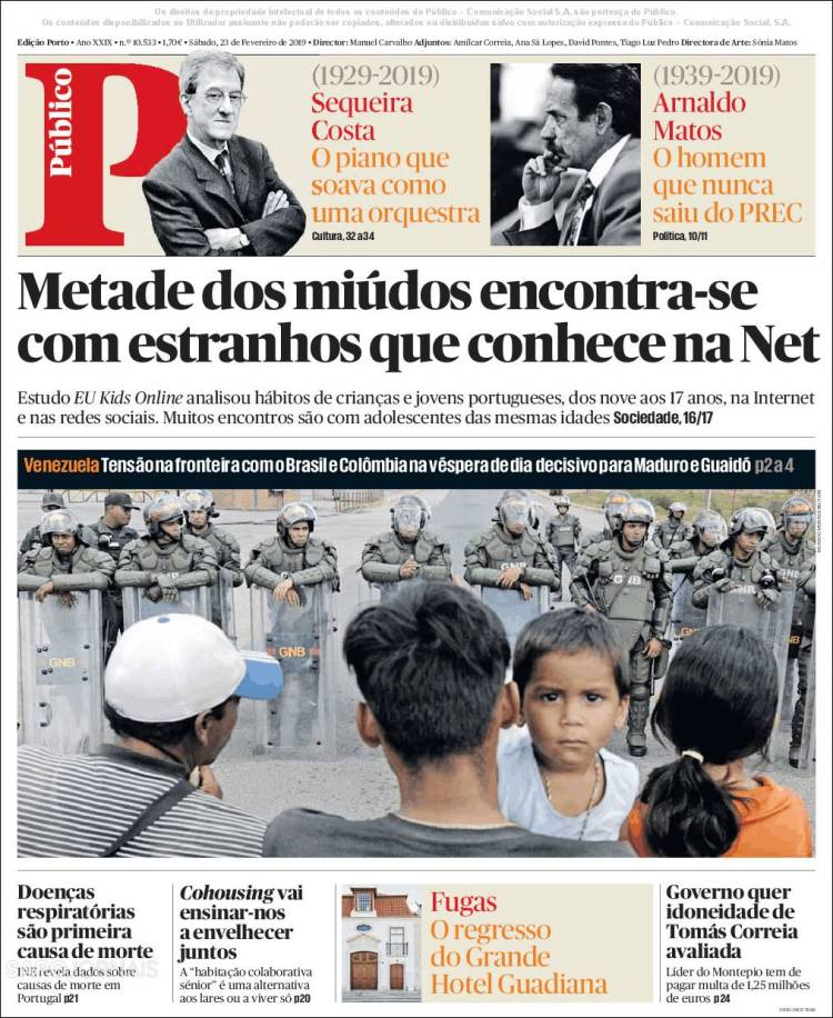 Portada de Público (Portugal)