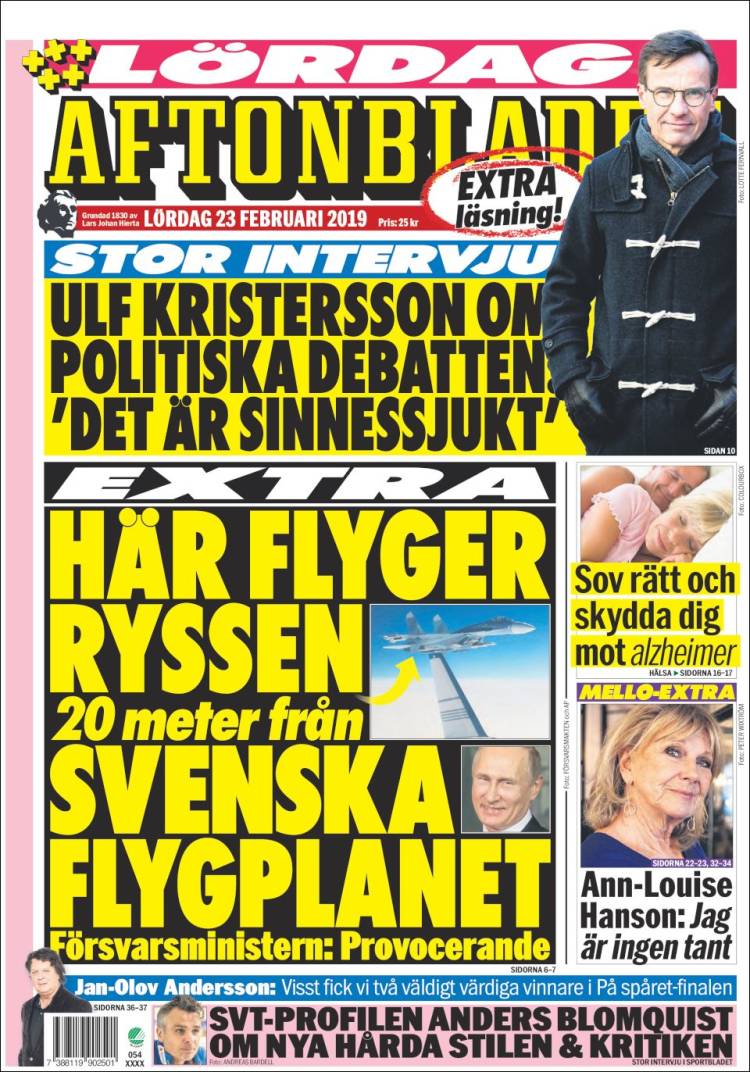 Portada de Aftonbladet (Suecia)