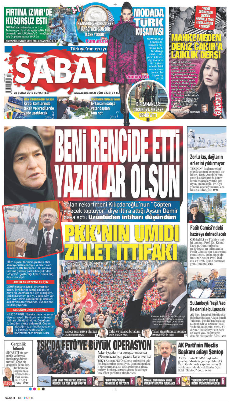 Portada de Sabah (Turqu&iacute;a)