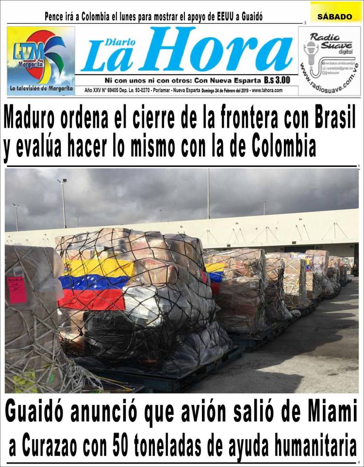 Portada de La Hora (Venezuela)