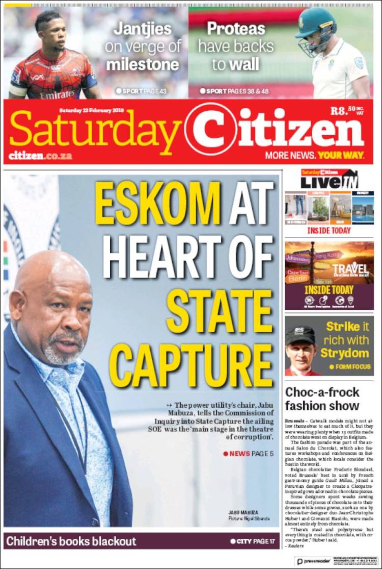Portada de The Citizen (Sud&aacute;frica)