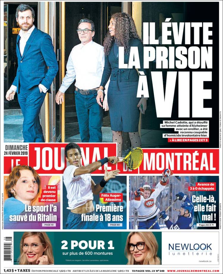 Portada de Le Journal de Montréal (Canada)