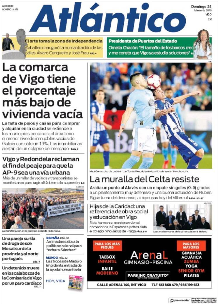 Portada de Atlántico Diario (Spain)
