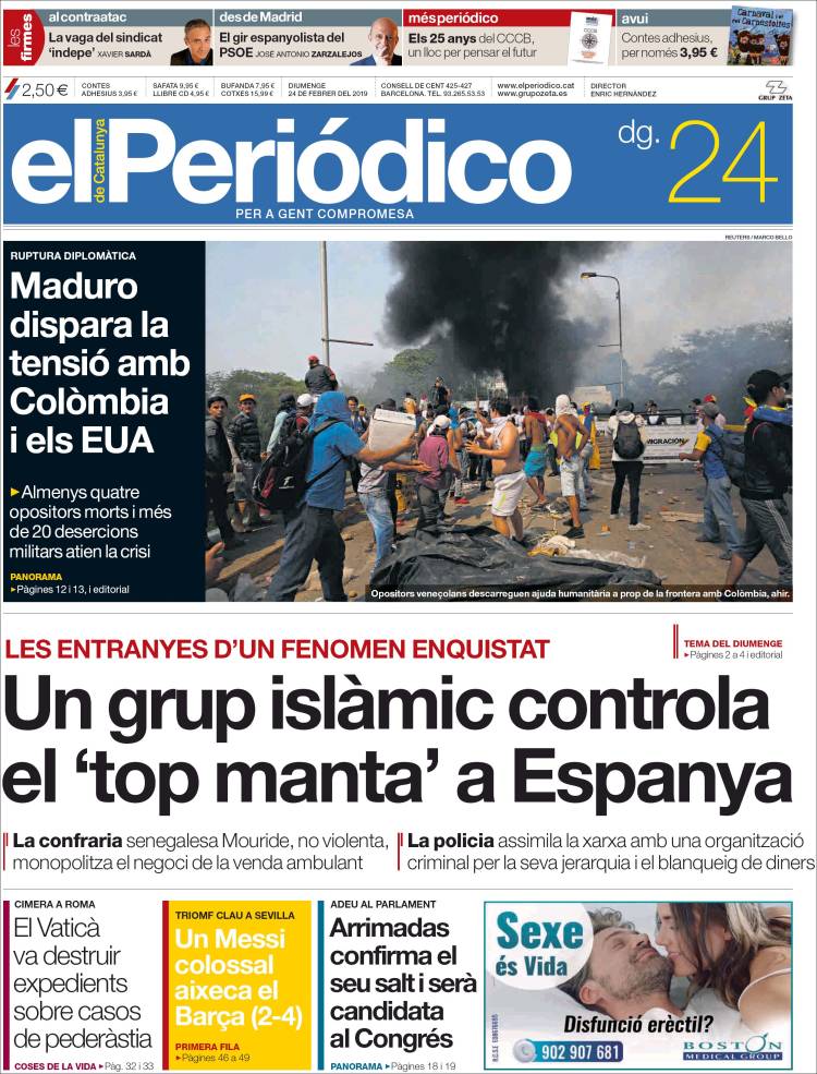 Portada de El Periódico de Catalunya (Spain)