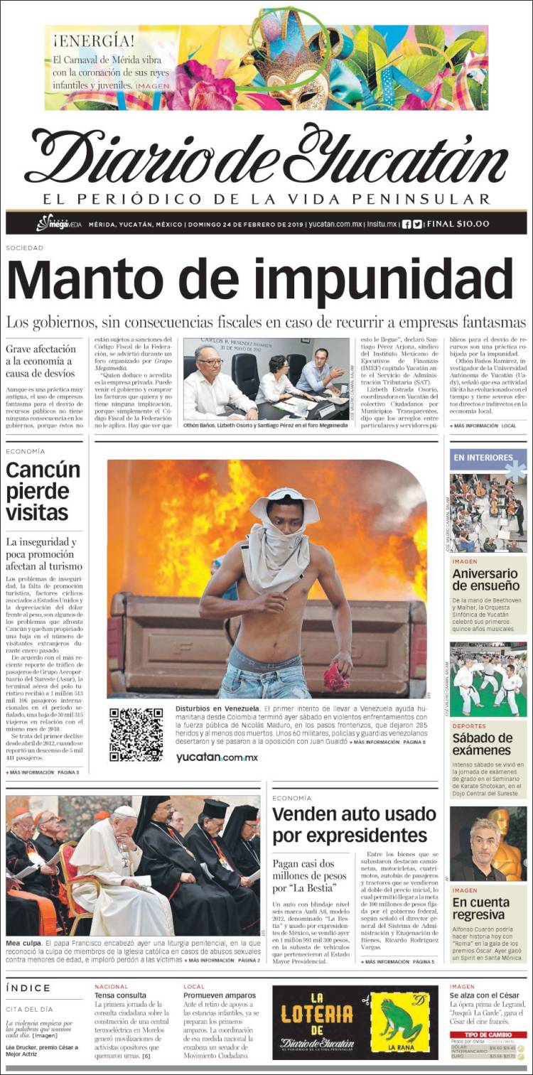 Portada de Diario de Yucatán (Mexico)