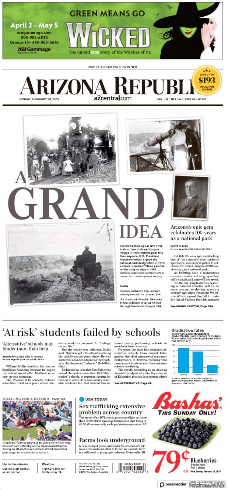 Portada de Arizona Republic News (USA)