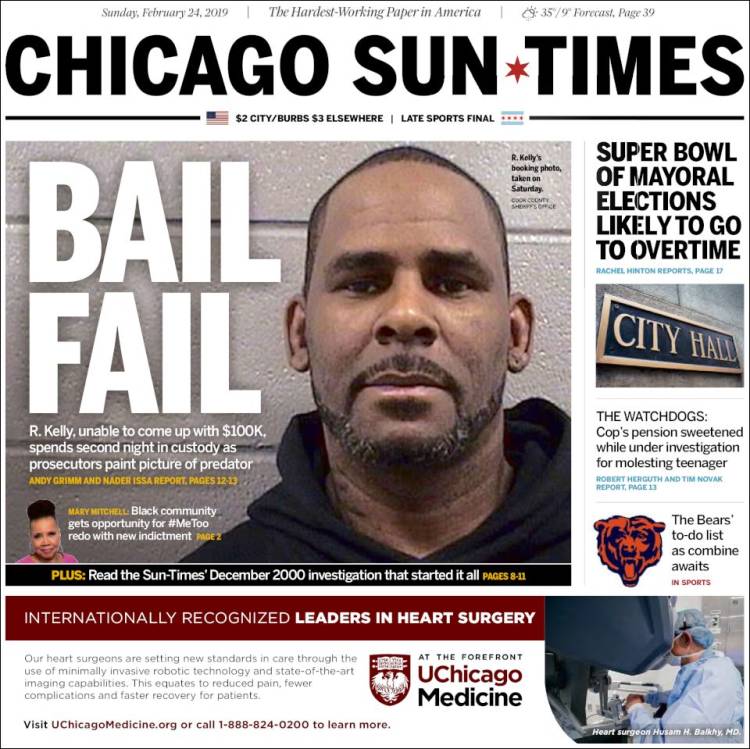 Portada de Chicago Sun-Times (USA)