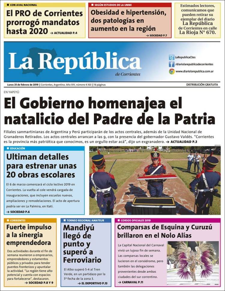 Portada de La República de Corrientes (Argentina)