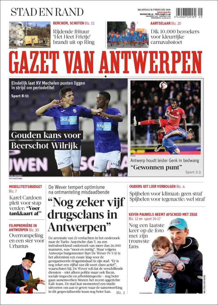 Portada de Gazet van Antwerpen (B&eacute;lgica)