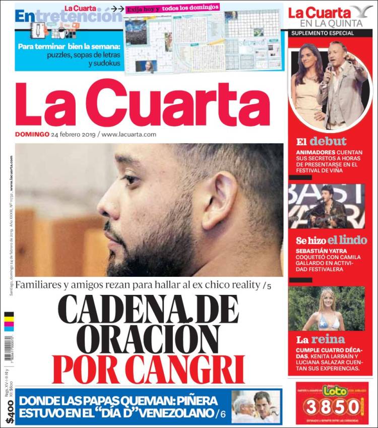 Portada de La Cuarta (Chile)