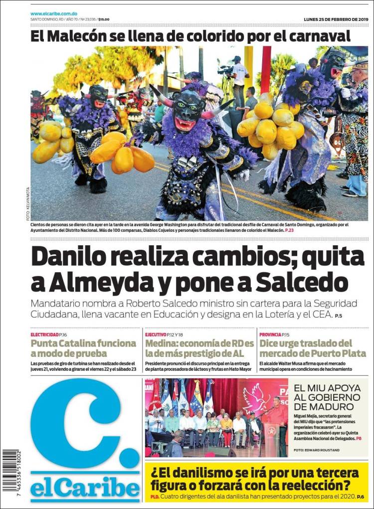 Portada de El Caribe (R. Dominicana)