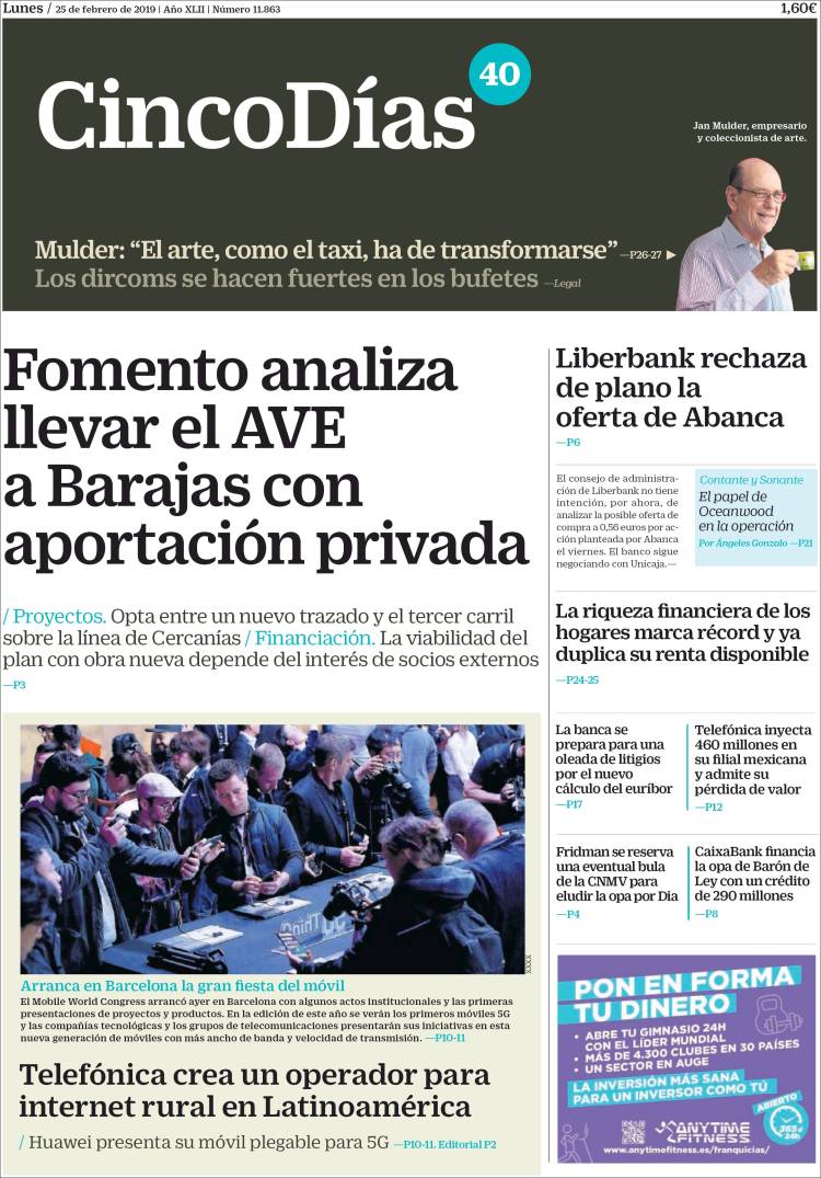 Portada de Cinco Días (Espa&ntilde;a)
