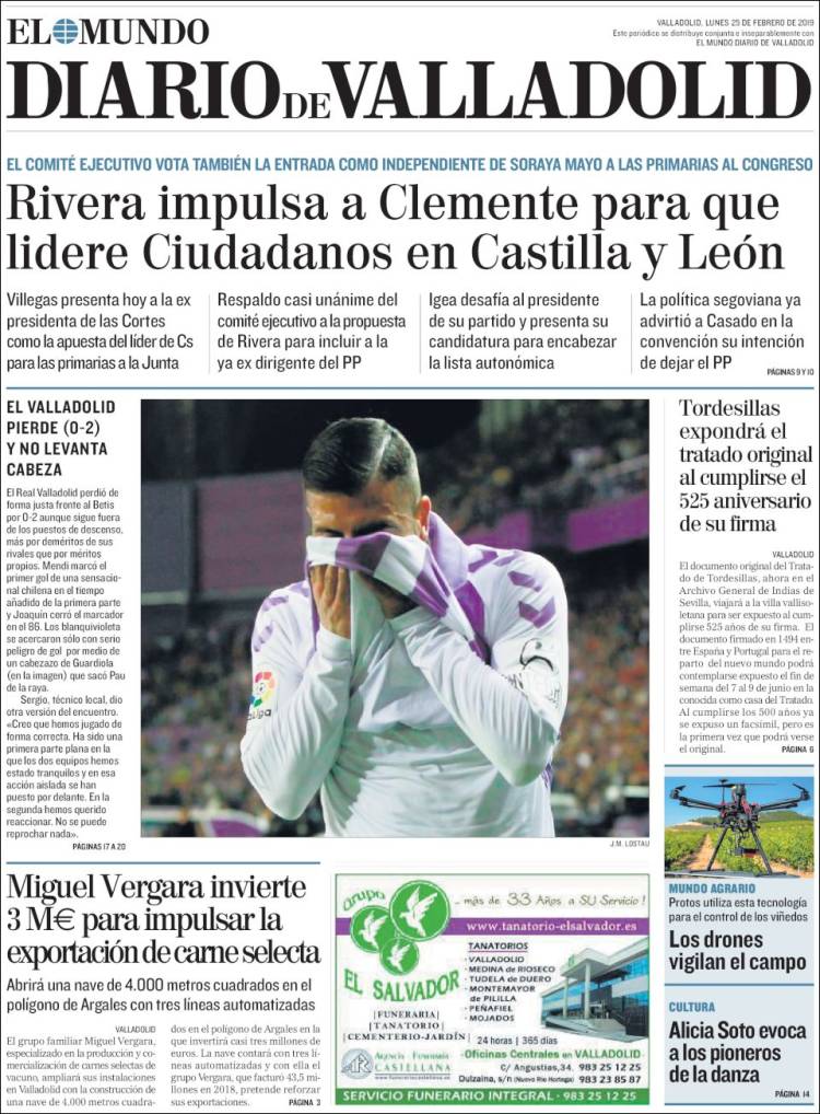 Portada de Diario de Valladolid (España)