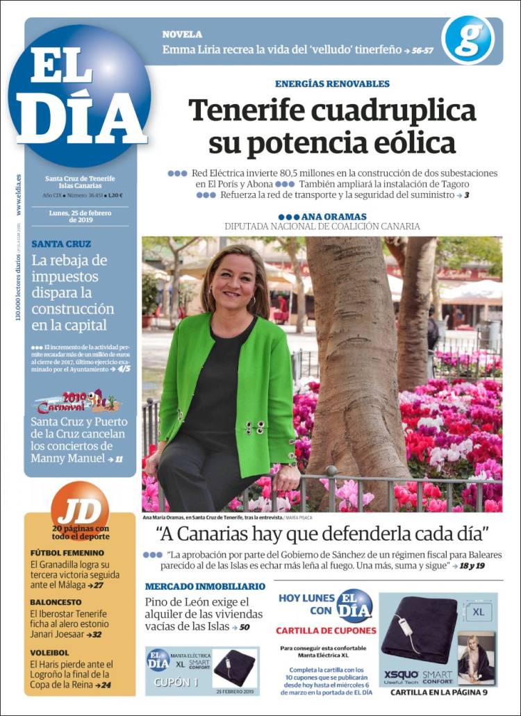 Portada de El Día (España)