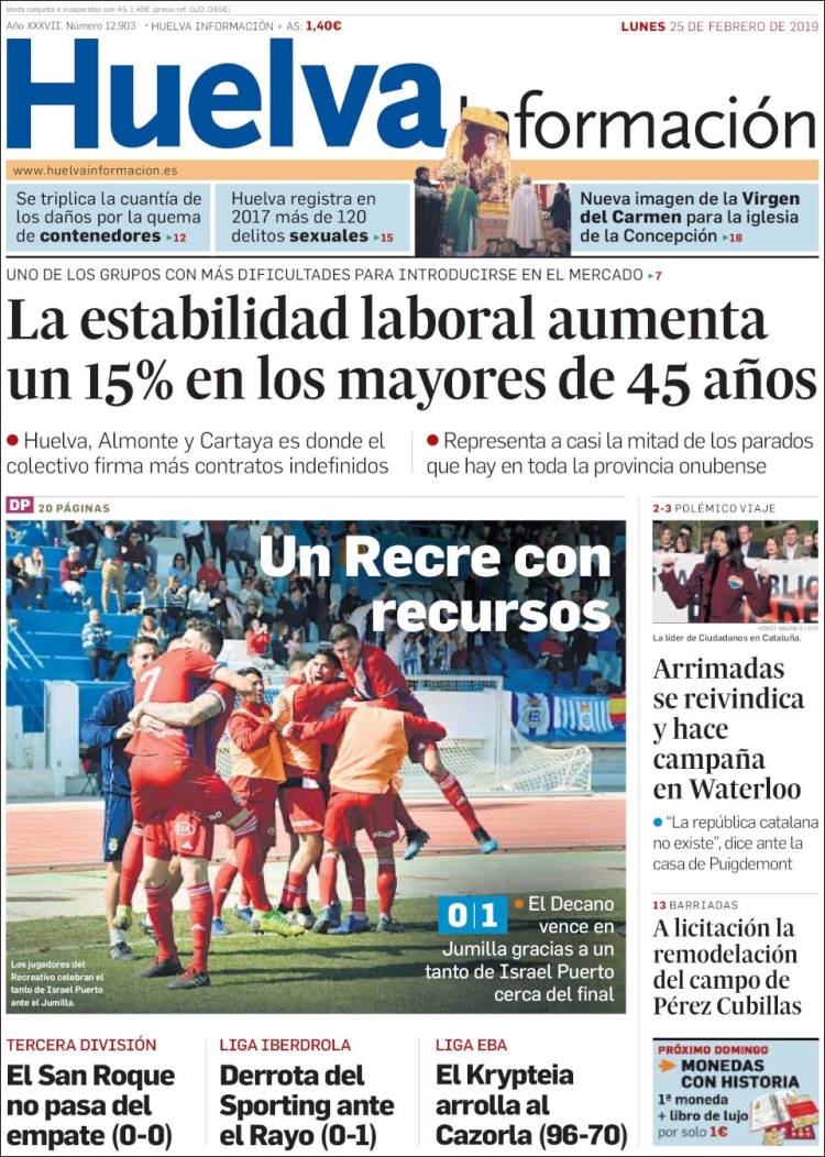 Portada de Huelva Información (España)
