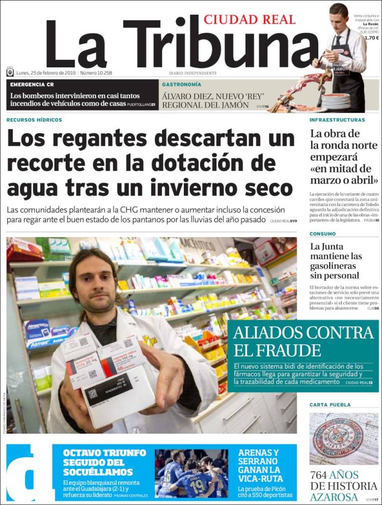 Portada de La Tribuna de Ciudad Real (España)