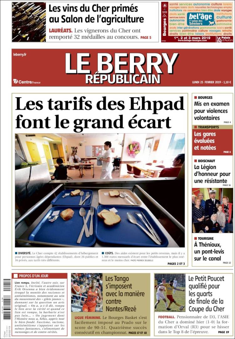 Portada de Berry Republicain (Francia)