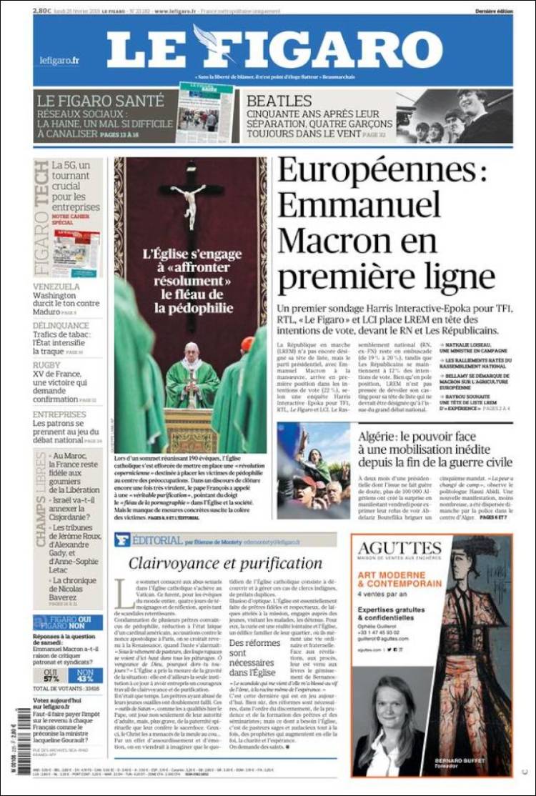 Portada de Le Figaro (Francia)