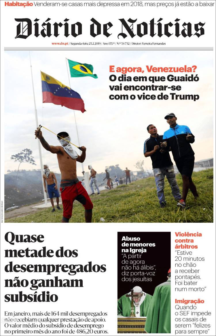Portada de Diário de Noticias (Portugal)