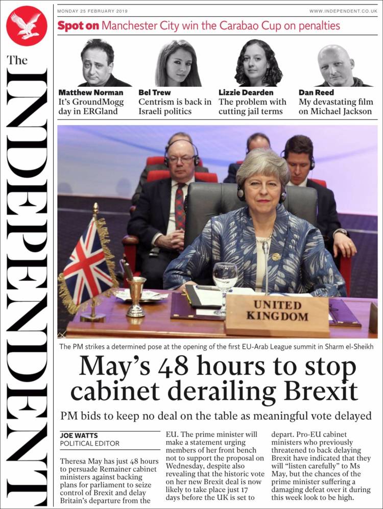 Portada de The Independent (Reino Unido)