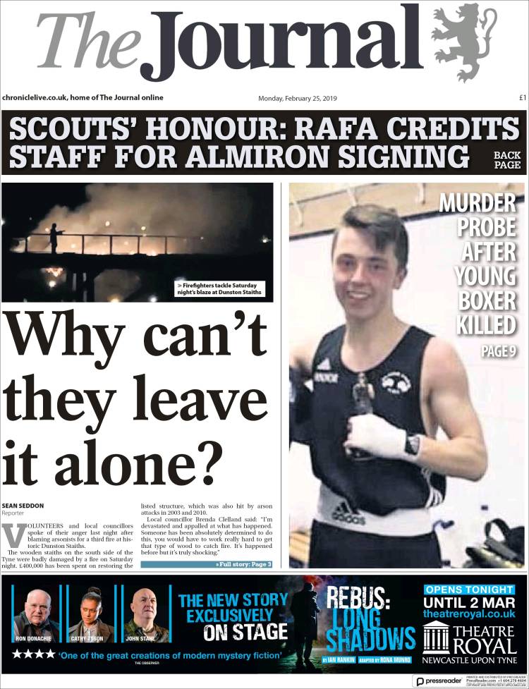 Portada de The Journal (Reino Unido)