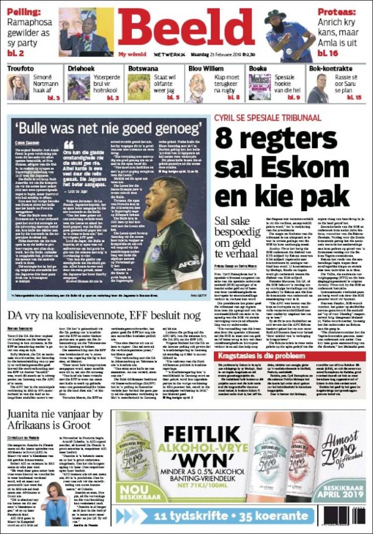 Portada de Beeld (Sud&aacute;frica)