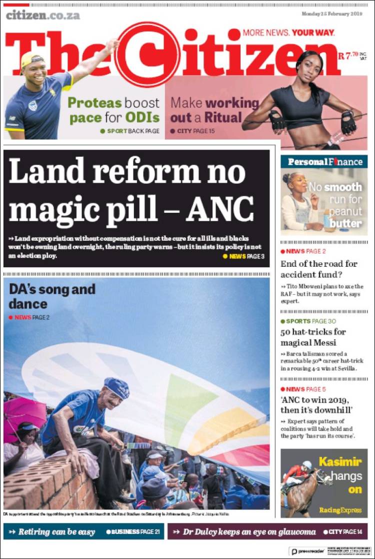 Portada de The Citizen (Sud&aacute;frica)