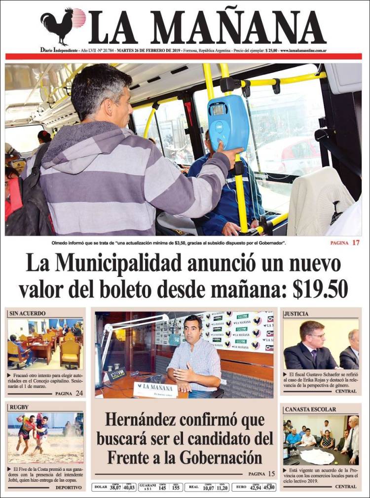 Portada de Diario La Mañana (Argentina)