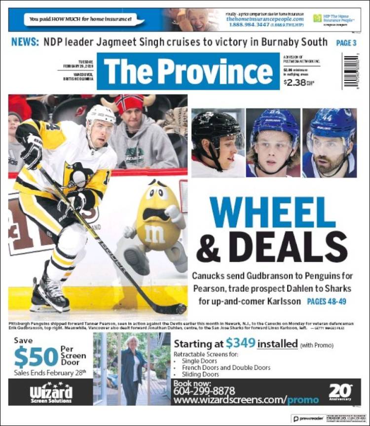 Portada de The Province (Canadá)