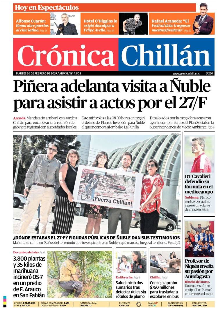 Portada de Crónica Chillán (Chile)