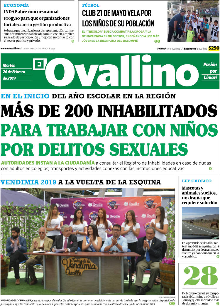 Portada de El Ovallino (Chile)