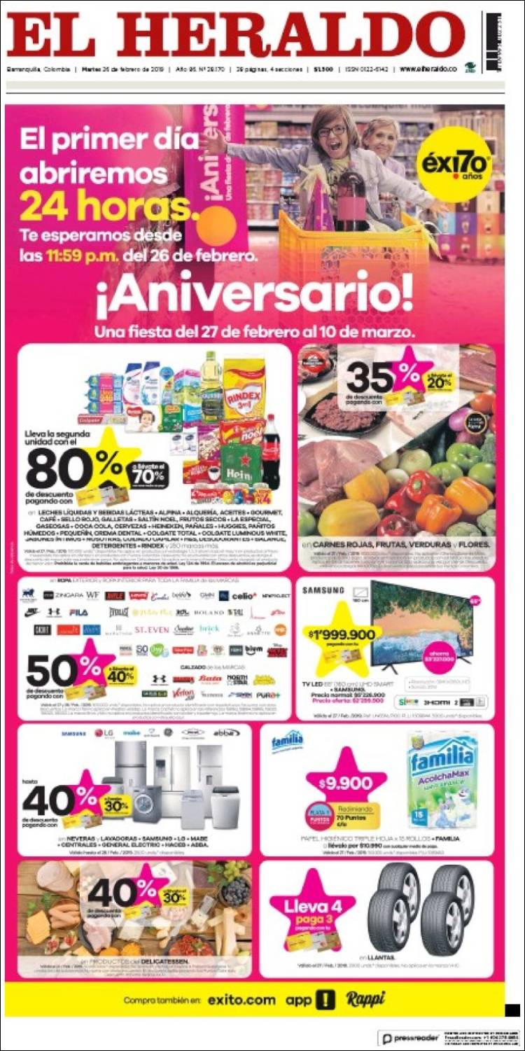 Portada de El Heraldo (Colombia)