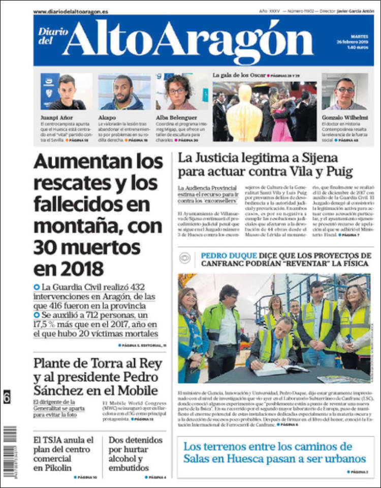 Portada de Diario del AltoAragón (Spain)