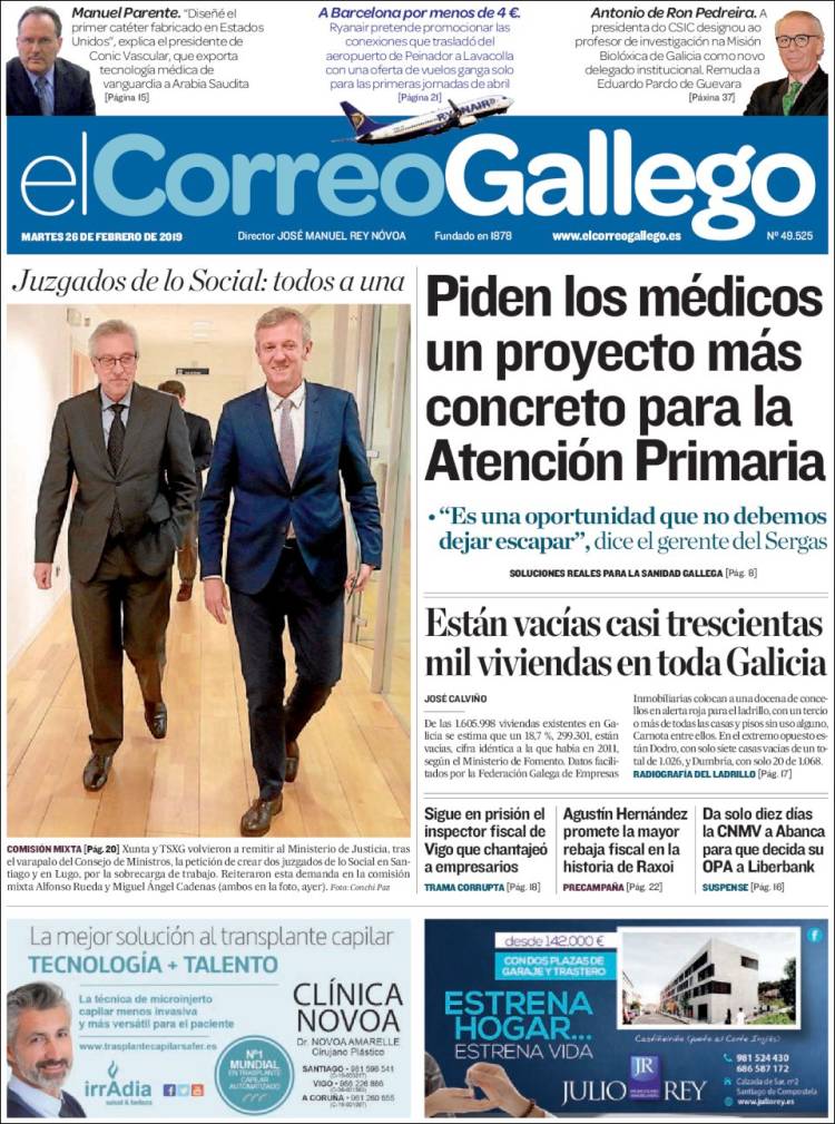 Portada de El Correo Gallego (Spain)