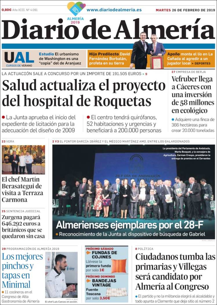 Portada de Diario de Almería (Spain)