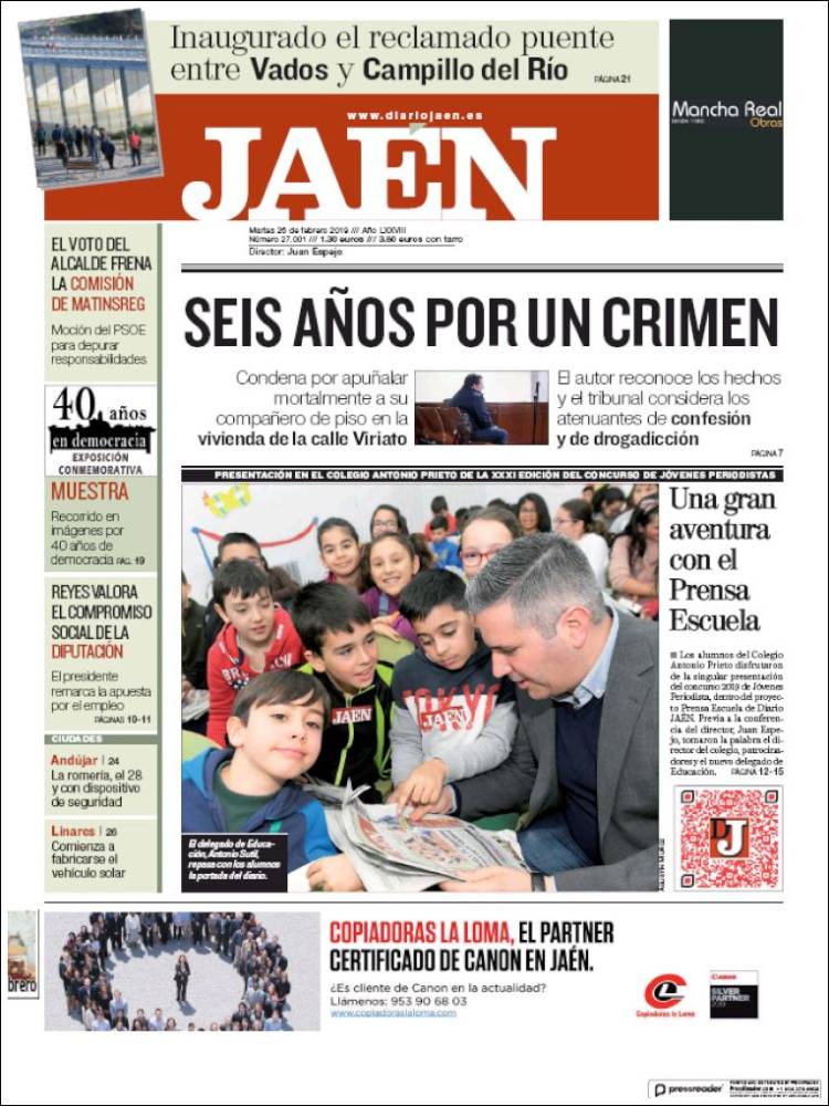 Portada de Diario Jaén (Spain)