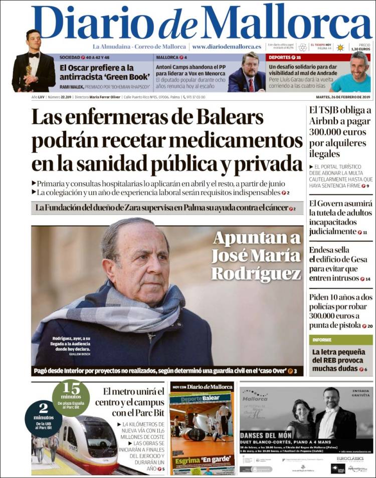 Portada de Diario de Mallorca (Spain)