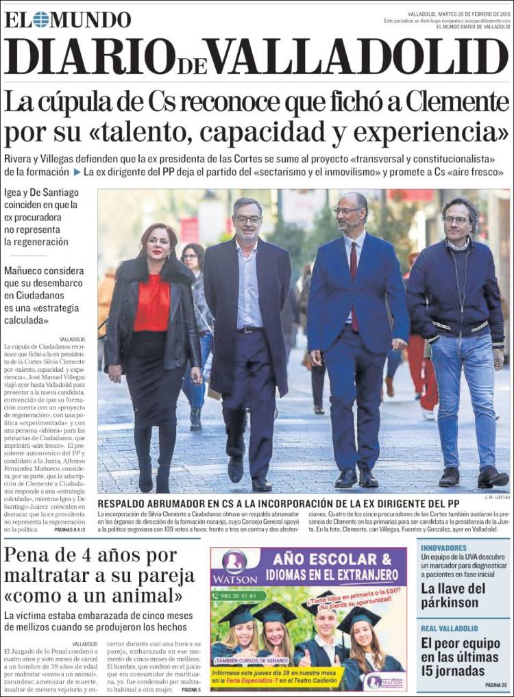 Portada de Diario de Valladolid (Spain)