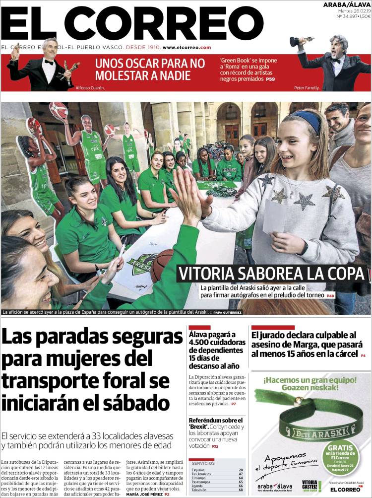 Portada de El Correo - Álava (Spain)